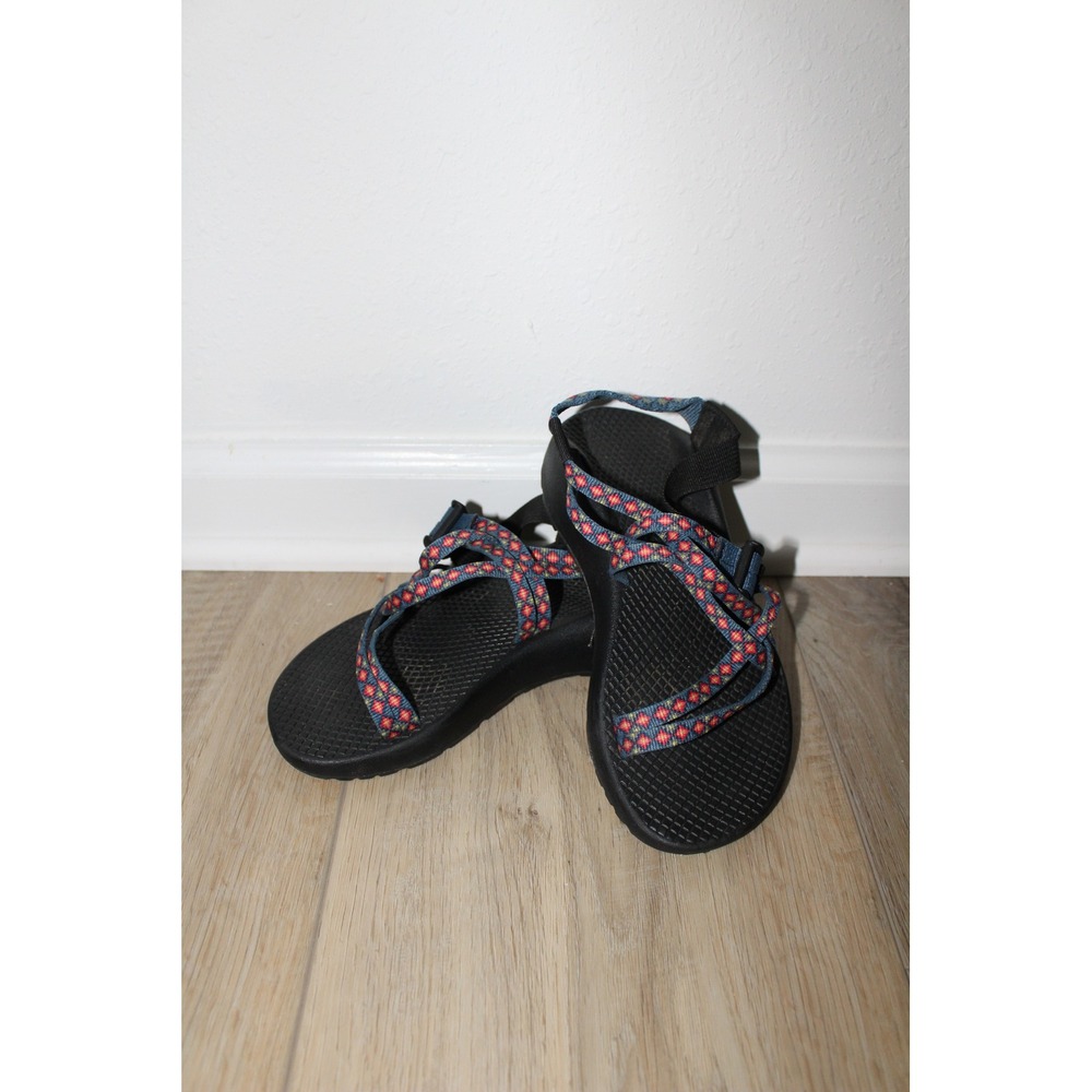 Chaco Kids Z/1 Ecotread Athletic Sandals Black Blue Red Geometric Size 6